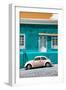 ¡Viva Mexico! Collection - VW Beetle Car and Coral green Wall-Philippe Hugonnard-Framed Photographic Print