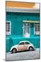 ¡Viva Mexico! Collection - VW Beetle Car and Coral green Wall-Philippe Hugonnard-Mounted Photographic Print