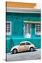 ¡Viva Mexico! Collection - VW Beetle Car and Coral green Wall-Philippe Hugonnard-Stretched Canvas