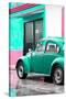 ¡Viva Mexico! Collection - VW Beetle Car and Coral Green Wall-Philippe Hugonnard-Stretched Canvas