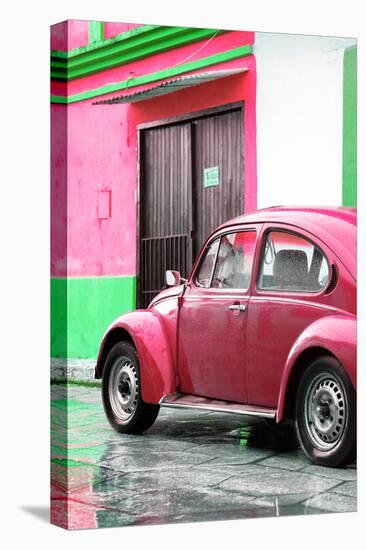 ¡Viva Mexico! Collection - VW Beetle Car and Deep Pink Wall-Philippe Hugonnard-Stretched Canvas