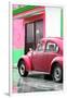 ¡Viva Mexico! Collection - VW Beetle Car and Deep Pink Wall-Philippe Hugonnard-Framed Premium Photographic Print