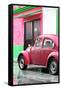 ¡Viva Mexico! Collection - VW Beetle Car and Deep Pink Wall-Philippe Hugonnard-Framed Stretched Canvas