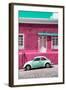 ¡Viva Mexico! Collection - VW Beetle Car and Deep pink Wall-Philippe Hugonnard-Framed Photographic Print