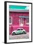 ¡Viva Mexico! Collection - VW Beetle Car and Deep pink Wall-Philippe Hugonnard-Framed Photographic Print