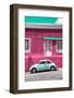 ¡Viva Mexico! Collection - VW Beetle Car and Deep pink Wall-Philippe Hugonnard-Framed Photographic Print