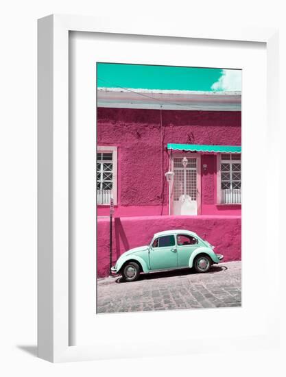 ¡Viva Mexico! Collection - VW Beetle Car and Deep pink Wall-Philippe Hugonnard-Framed Photographic Print