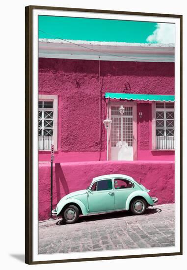 ¡Viva Mexico! Collection - VW Beetle Car and Deep pink Wall-Philippe Hugonnard-Framed Premium Photographic Print