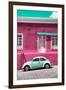 ¡Viva Mexico! Collection - VW Beetle Car and Deep pink Wall-Philippe Hugonnard-Framed Photographic Print