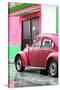 ¡Viva Mexico! Collection - VW Beetle Car and Deep Pink Wall-Philippe Hugonnard-Stretched Canvas