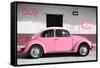 ¡Viva Mexico! Collection - VW Beetle Car and Light Pink Graffiti-Philippe Hugonnard-Framed Stretched Canvas