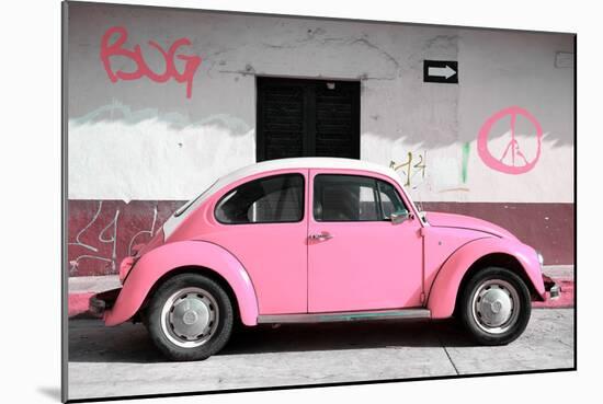 ¡Viva Mexico! Collection - VW Beetle Car and Light Pink Graffiti-Philippe Hugonnard-Mounted Photographic Print