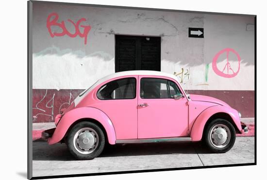 ¡Viva Mexico! Collection - VW Beetle Car and Light Pink Graffiti-Philippe Hugonnard-Mounted Photographic Print