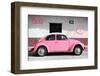 ¡Viva Mexico! Collection - VW Beetle Car and Light Pink Graffiti-Philippe Hugonnard-Framed Premium Photographic Print