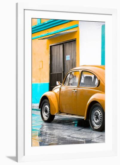 ¡Viva Mexico! Collection - VW Beetle Car and Orange Wall-Philippe Hugonnard-Framed Photographic Print