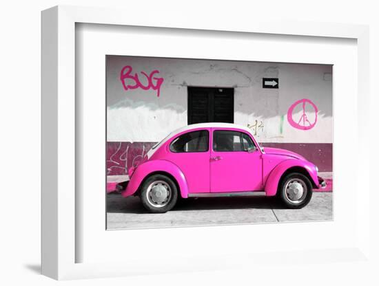 ¡Viva Mexico! Collection - VW Beetle Car and Pink Graffiti-Philippe Hugonnard-Framed Photographic Print