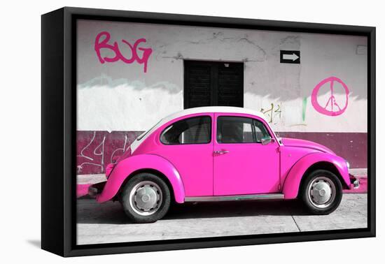 ¡Viva Mexico! Collection - VW Beetle Car and Pink Graffiti-Philippe Hugonnard-Framed Stretched Canvas