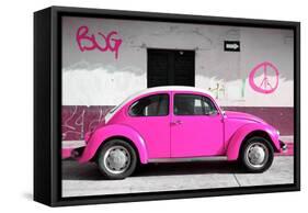 ¡Viva Mexico! Collection - VW Beetle Car and Pink Graffiti-Philippe Hugonnard-Framed Stretched Canvas