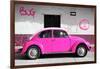 ¡Viva Mexico! Collection - VW Beetle Car and Pink Graffiti-Philippe Hugonnard-Framed Photographic Print