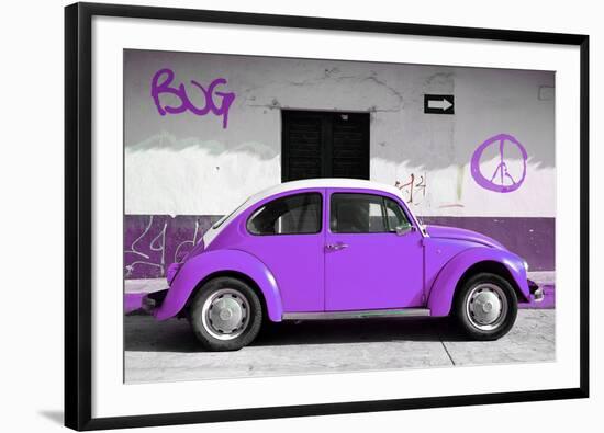 ¡Viva Mexico! Collection - VW Beetle Car and Purple Graffiti-Philippe Hugonnard-Framed Photographic Print