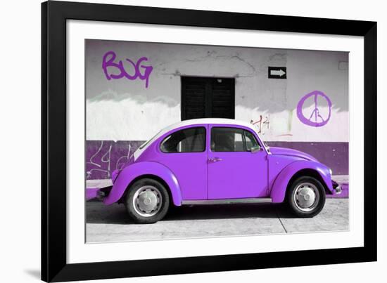 ¡Viva Mexico! Collection - VW Beetle Car and Purple Graffiti-Philippe Hugonnard-Framed Photographic Print