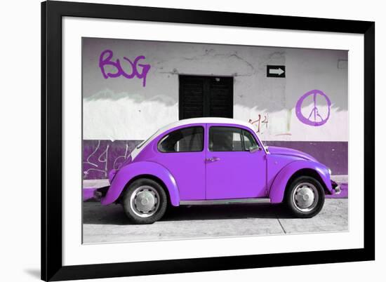 ¡Viva Mexico! Collection - VW Beetle Car and Purple Graffiti-Philippe Hugonnard-Framed Photographic Print