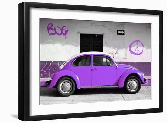 ¡Viva Mexico! Collection - VW Beetle Car and Purple Graffiti-Philippe Hugonnard-Framed Photographic Print