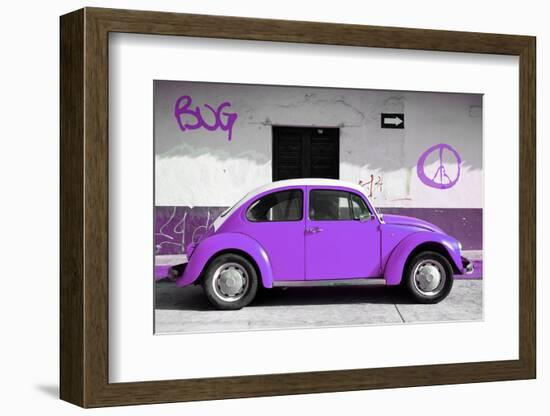 ¡Viva Mexico! Collection - VW Beetle Car and Purple Graffiti-Philippe Hugonnard-Framed Photographic Print