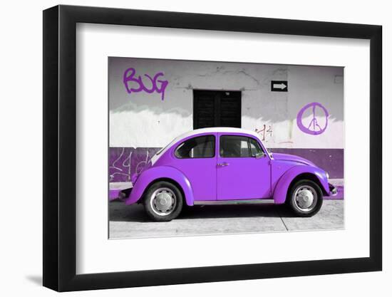 ¡Viva Mexico! Collection - VW Beetle Car and Purple Graffiti-Philippe Hugonnard-Framed Photographic Print