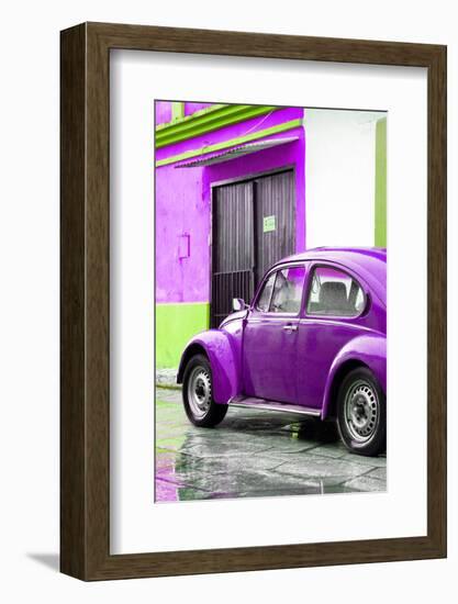 ¡Viva Mexico! Collection - VW Beetle Car and Purple Wall-Philippe Hugonnard-Framed Photographic Print