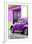 ¡Viva Mexico! Collection - VW Beetle Car and Purple Wall-Philippe Hugonnard-Framed Premium Photographic Print