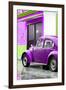 ¡Viva Mexico! Collection - VW Beetle Car and Purple Wall-Philippe Hugonnard-Framed Premium Photographic Print