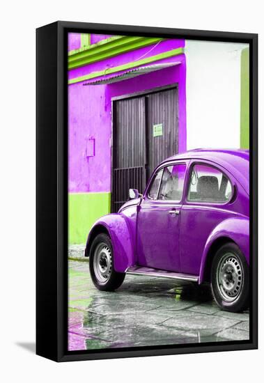 ¡Viva Mexico! Collection - VW Beetle Car and Purple Wall-Philippe Hugonnard-Framed Stretched Canvas