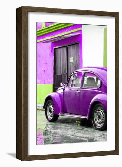 ¡Viva Mexico! Collection - VW Beetle Car and Purple Wall-Philippe Hugonnard-Framed Photographic Print