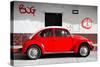 ¡Viva Mexico! Collection - VW Beetle Car and Red Graffiti-Philippe Hugonnard-Stretched Canvas