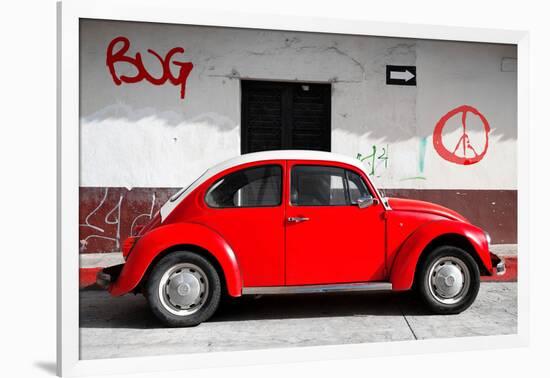 ¡Viva Mexico! Collection - VW Beetle Car and Red Graffiti-Philippe Hugonnard-Framed Photographic Print