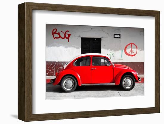 ¡Viva Mexico! Collection - VW Beetle Car and Red Graffiti-Philippe Hugonnard-Framed Photographic Print