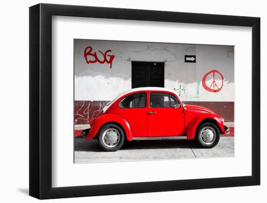 ¡Viva Mexico! Collection - VW Beetle Car and Red Graffiti-Philippe Hugonnard-Framed Photographic Print