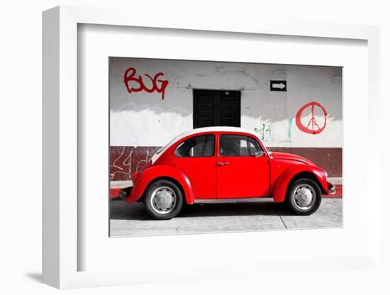 ¡Viva Mexico! Collection - VW Beetle Car and Red Graffiti-Philippe Hugonnard-Framed Photographic Print