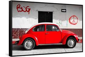 ¡Viva Mexico! Collection - VW Beetle Car and Red Graffiti-Philippe Hugonnard-Framed Stretched Canvas