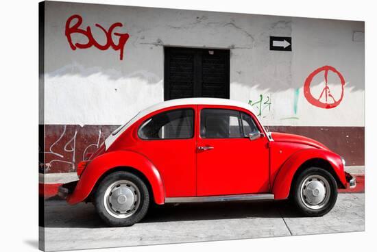 ¡Viva Mexico! Collection - VW Beetle Car and Red Graffiti-Philippe Hugonnard-Stretched Canvas