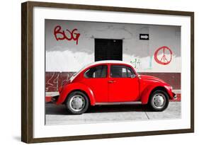 ¡Viva Mexico! Collection - VW Beetle Car and Red Graffiti-Philippe Hugonnard-Framed Photographic Print