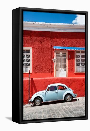 ¡Viva Mexico! Collection - VW Beetle Car and Red Wall-Philippe Hugonnard-Framed Stretched Canvas