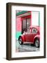 ¡Viva Mexico! Collection - VW Beetle Car and Red Wall-Philippe Hugonnard-Framed Photographic Print