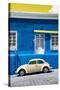 ¡Viva Mexico! Collection - VW Beetle Car and Royal blue Wall-Philippe Hugonnard-Stretched Canvas