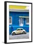 ¡Viva Mexico! Collection - VW Beetle Car and Royal blue Wall-Philippe Hugonnard-Framed Photographic Print