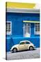 ¡Viva Mexico! Collection - VW Beetle Car and Royal blue Wall-Philippe Hugonnard-Stretched Canvas