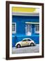 ¡Viva Mexico! Collection - VW Beetle Car and Royal blue Wall-Philippe Hugonnard-Framed Photographic Print