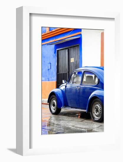 ¡Viva Mexico! Collection - VW Beetle Car and Royal Blue Wall-Philippe Hugonnard-Framed Photographic Print