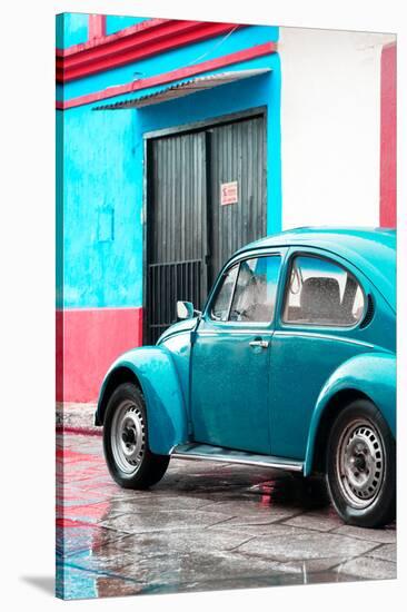 ¡Viva Mexico! Collection - VW Beetle Car and Turquoise Wall-Philippe Hugonnard-Stretched Canvas